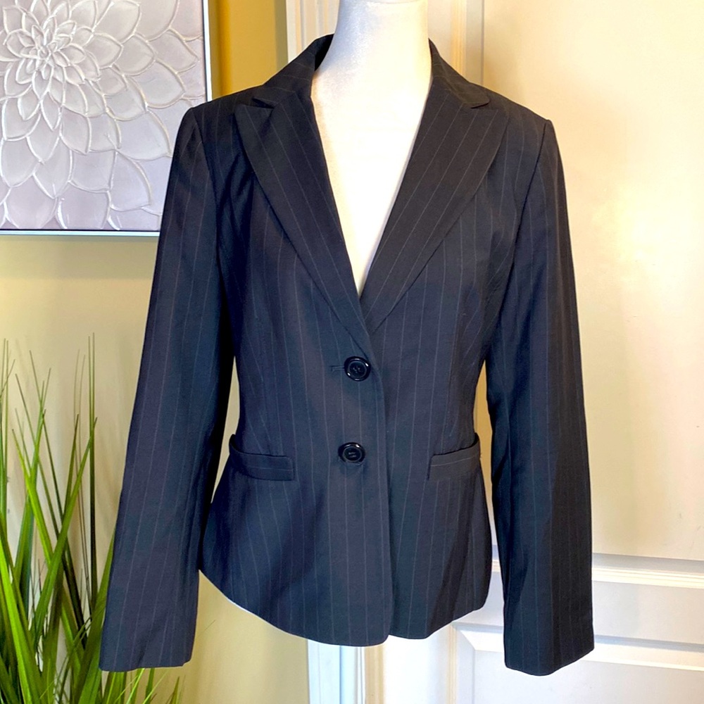 Ann Taylor Navy Pinstripe Jacket